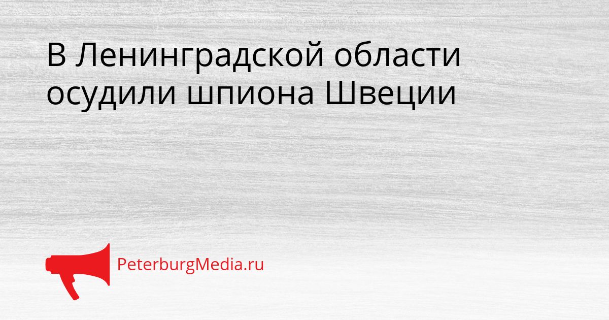 В Ленинградской области осудили шпиона Швеции Сгенерировано