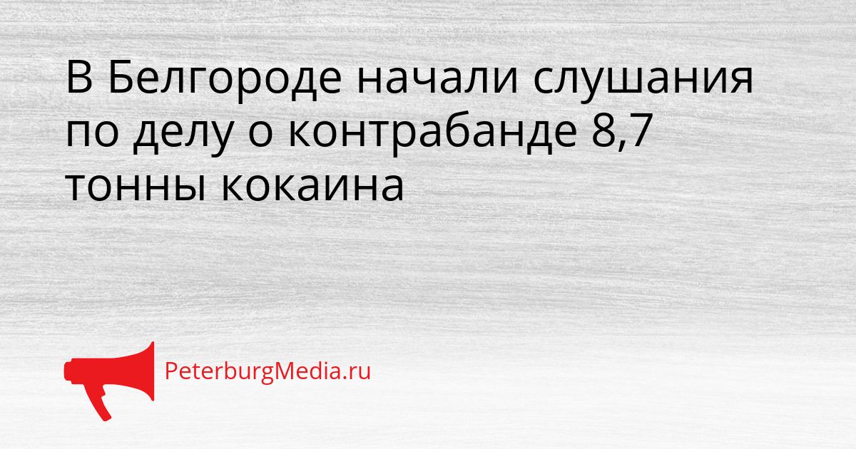 В Белгороде начали слушания по делу о контрабанде 8,7 тонны кокаина Сгенерировано