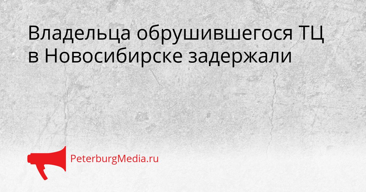 Владельца обрушившегося ТЦ в Новосибирске задержали Сгенерировано