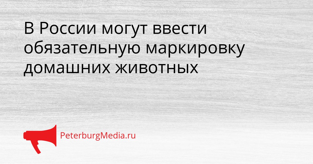 В России могут ввести обязательную маркировку домашних животных Сгенерировано