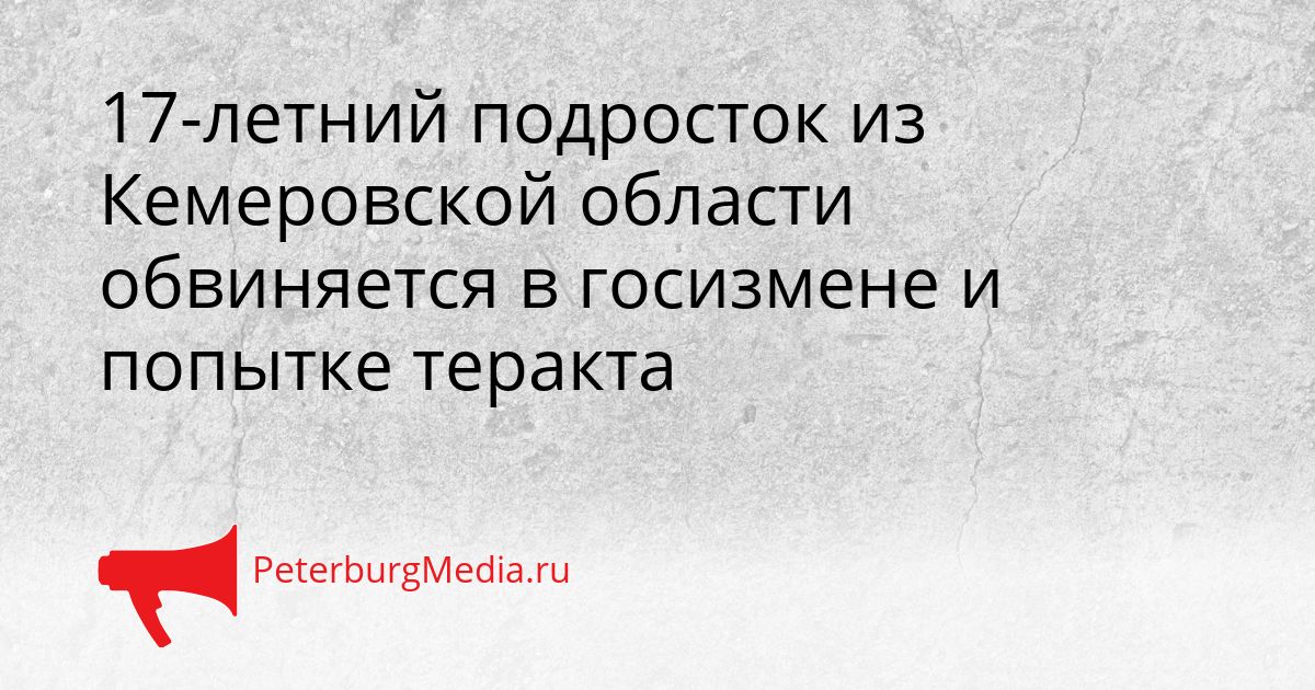17-летний подросток из Кемеровской области обвиняется в госизмене и попытке теракта Сгенерировано