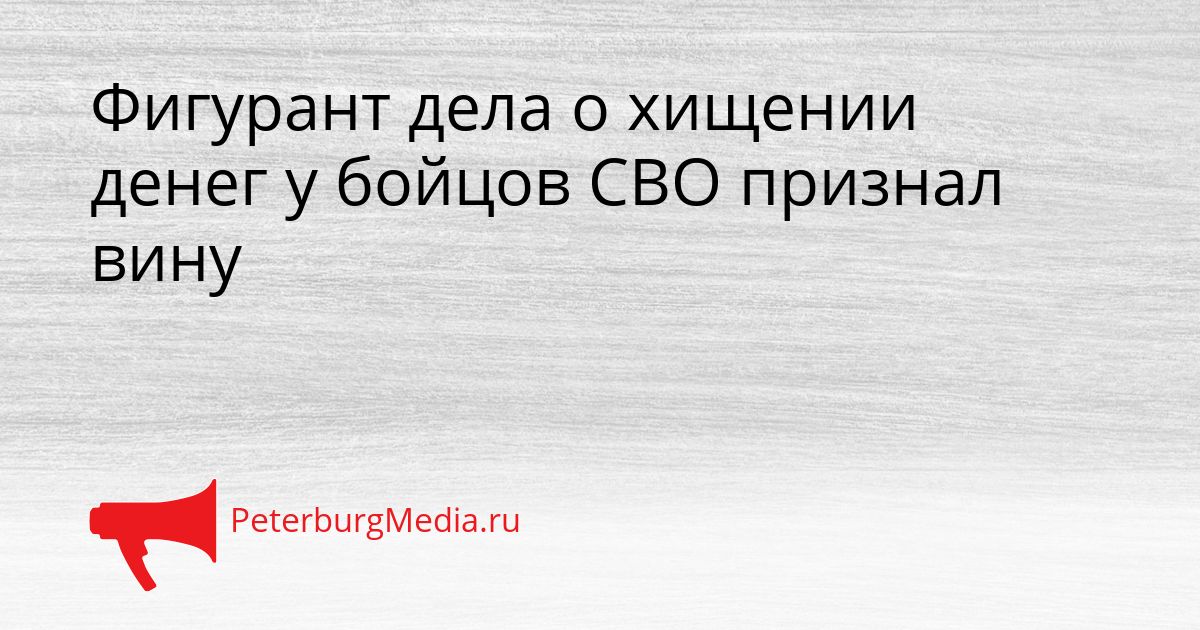 Фигурант дела о хищении денег у бойцов СВО признал вину Сгенерировано