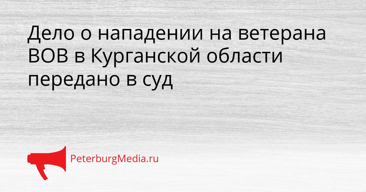 Дело о нападении на ветерана ВОВ в Курганской области передано в суд Сгенерировано