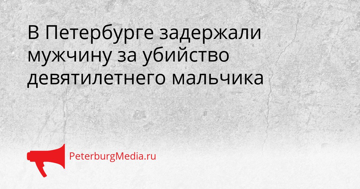 В Петербурге задержали мужчину за убийство девятилетнего мальчика Сгенерировано
