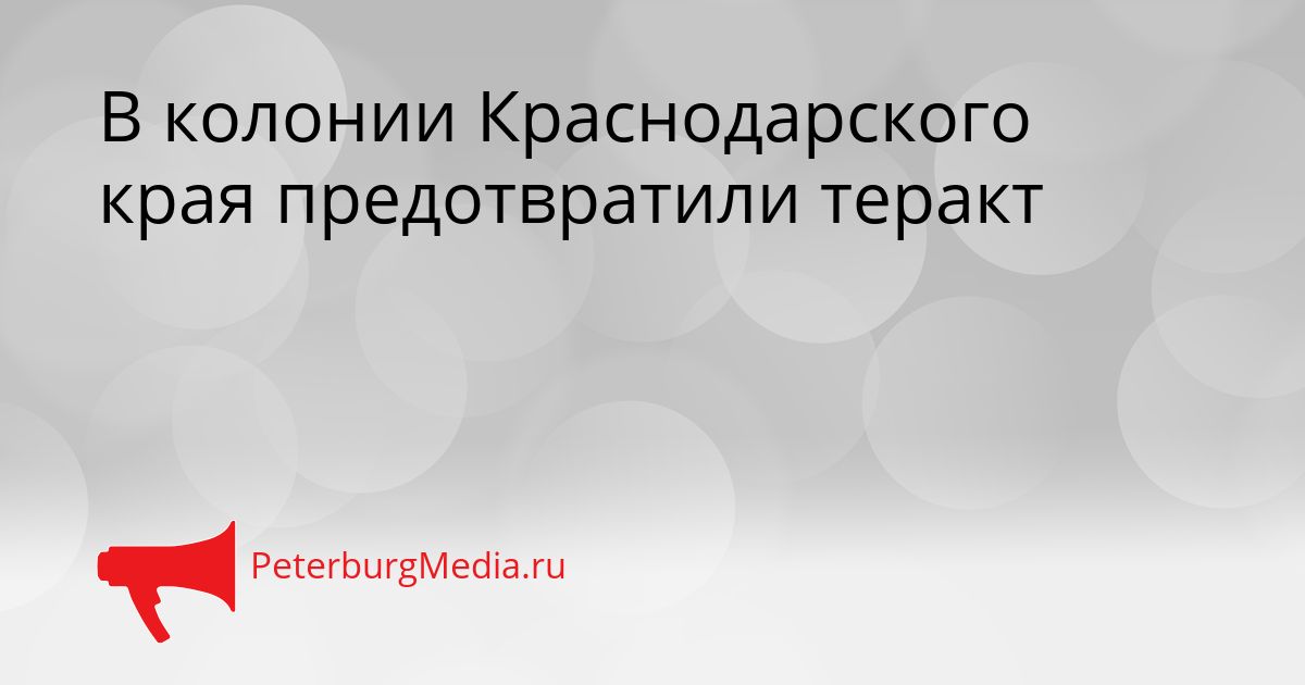 В колонии Краснодарского края предотвратили теракт Сгенерировано