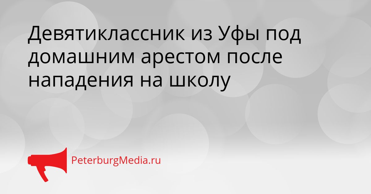 Девятиклассник из Уфы под домашним арестом после нападения на школу Сгенерировано