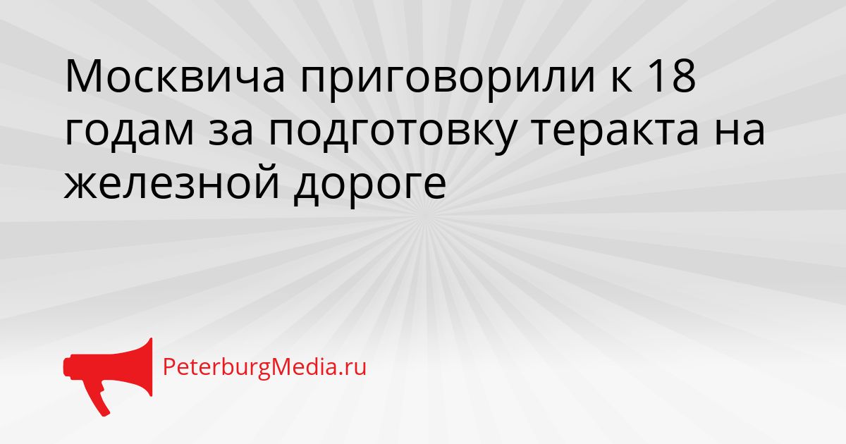 Москвича приговорили к 18 годам за подготовку теракта на железной дороге Сгенерировано