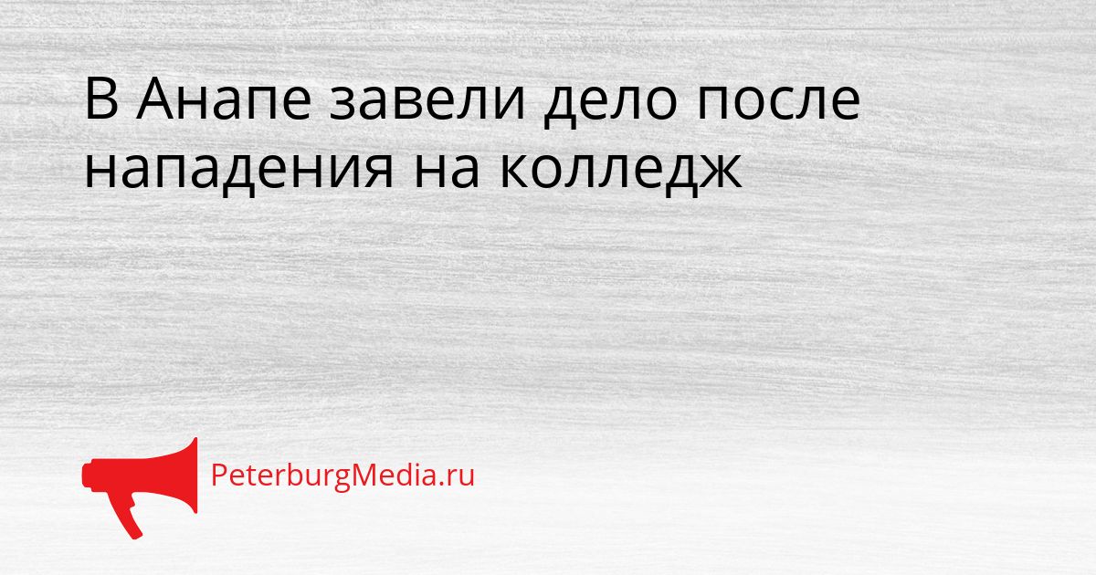 В Анапе завели дело после нападения на колледж Сгенерировано