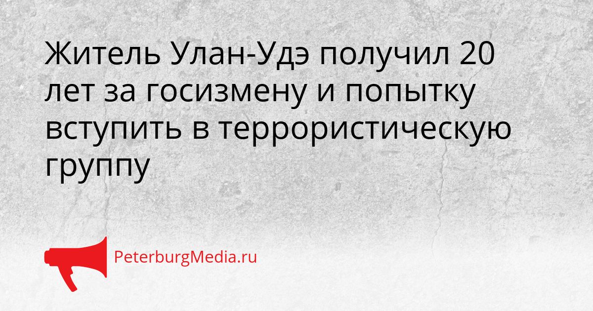 Житель Улан-Удэ получил 20 лет за госизмену и попытку вступить в террористическую группу Сгенерировано