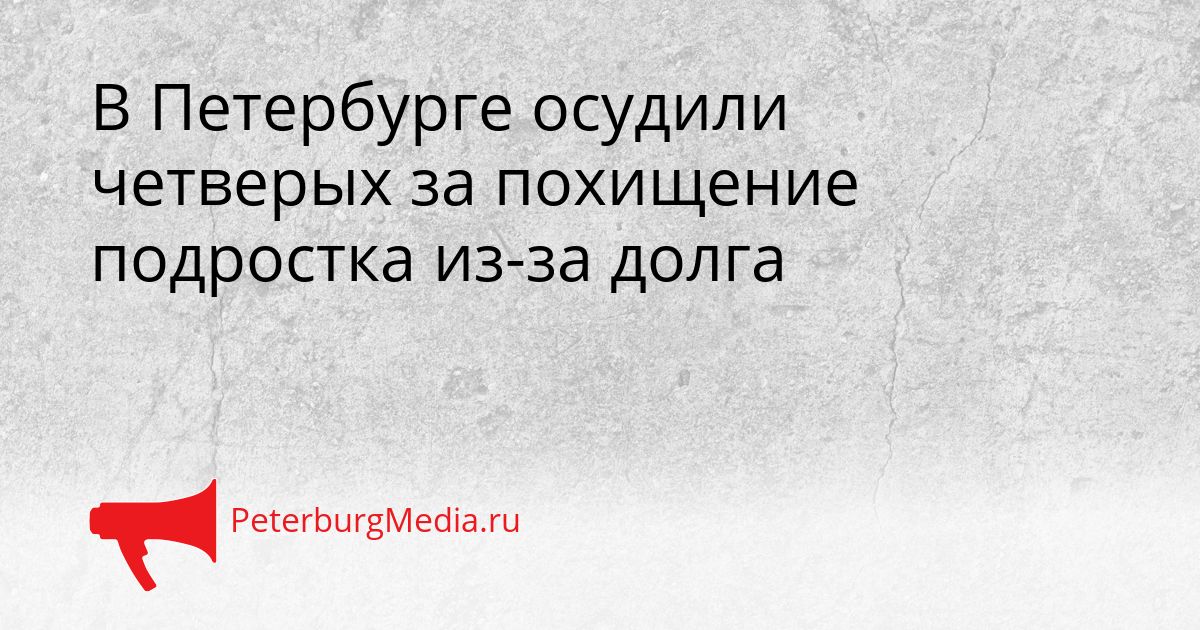 В Петербурге осудили четверых за похищение подростка из-за долга