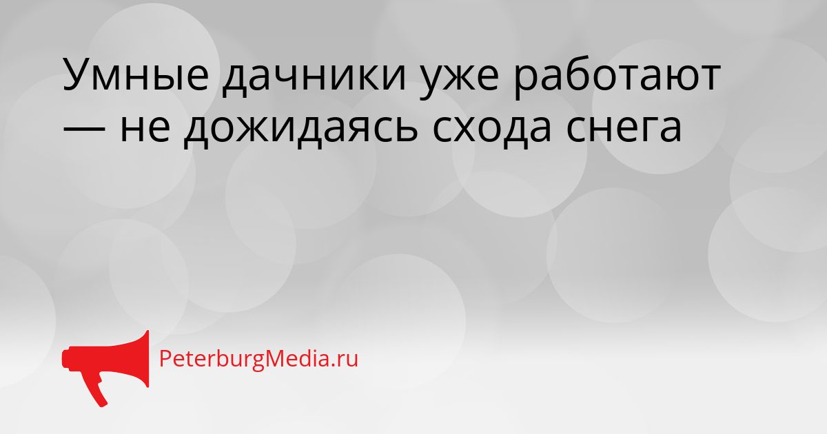 Умные дачники уже работают — не дожидаясь схода снега