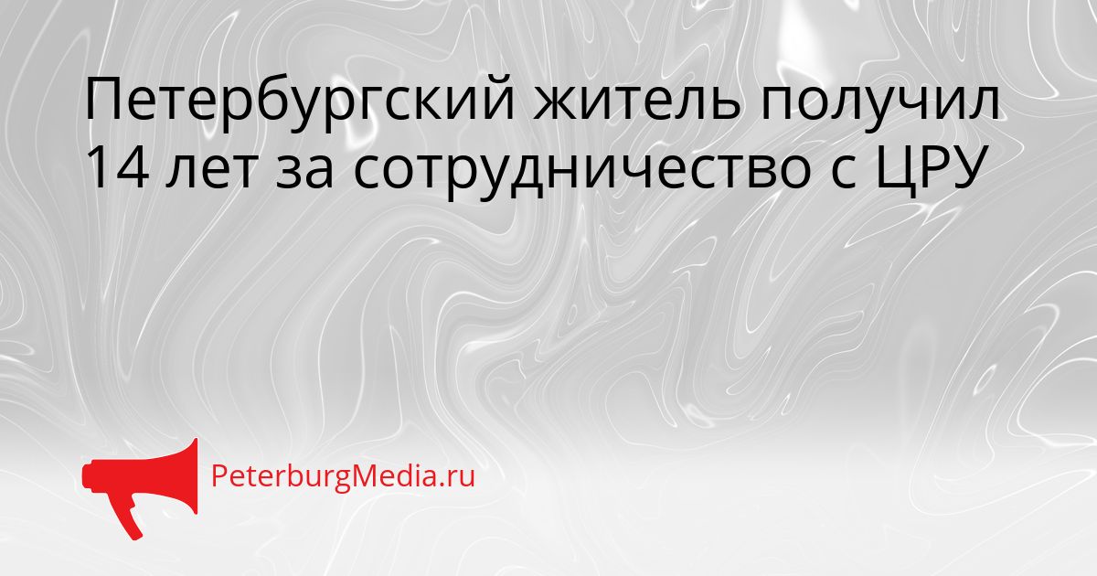 Петербургский житель получил 14 лет за сотрудничество с ЦРУ