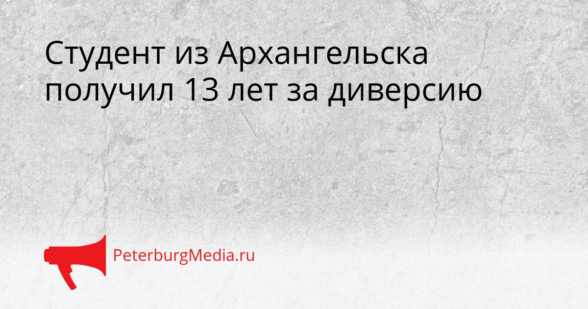 Студент из Архангельска получил 13 лет за диверсию