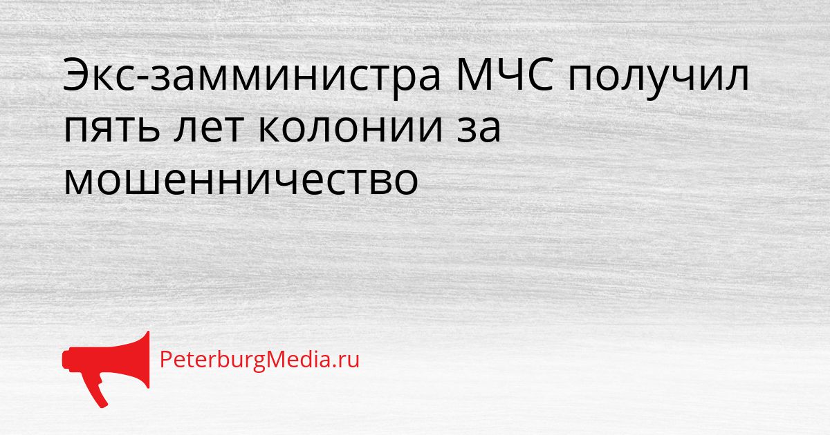 Экс-замминистра МЧС получил пять лет колонии за мошенничество
