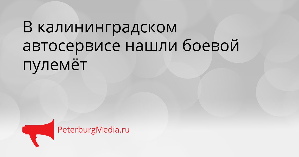 В калининградском автосервисе нашли боевой пулемёт