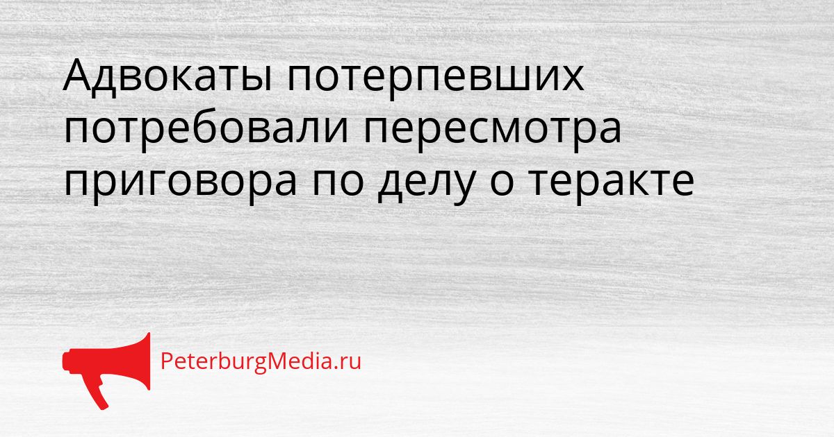 Адвокаты потерпевших потребовали пересмотра приговора по делу о теракте