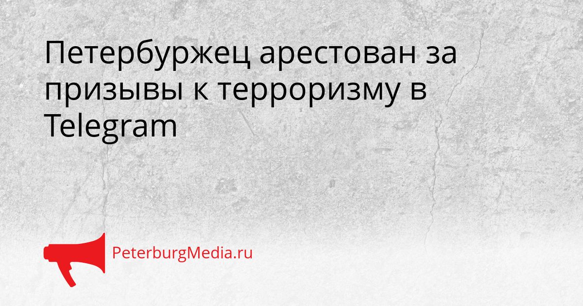 Петербуржец арестован за призывы к терроризму в Telegram