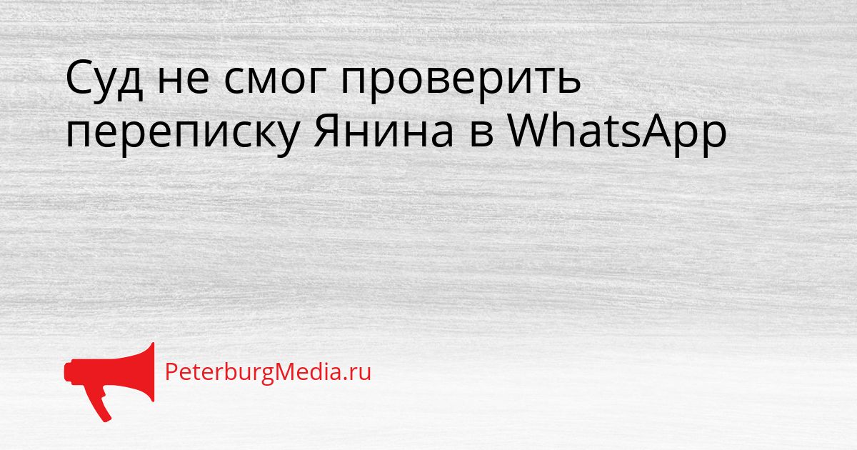 Суд не смог проверить переписку Янина в WhatsApp