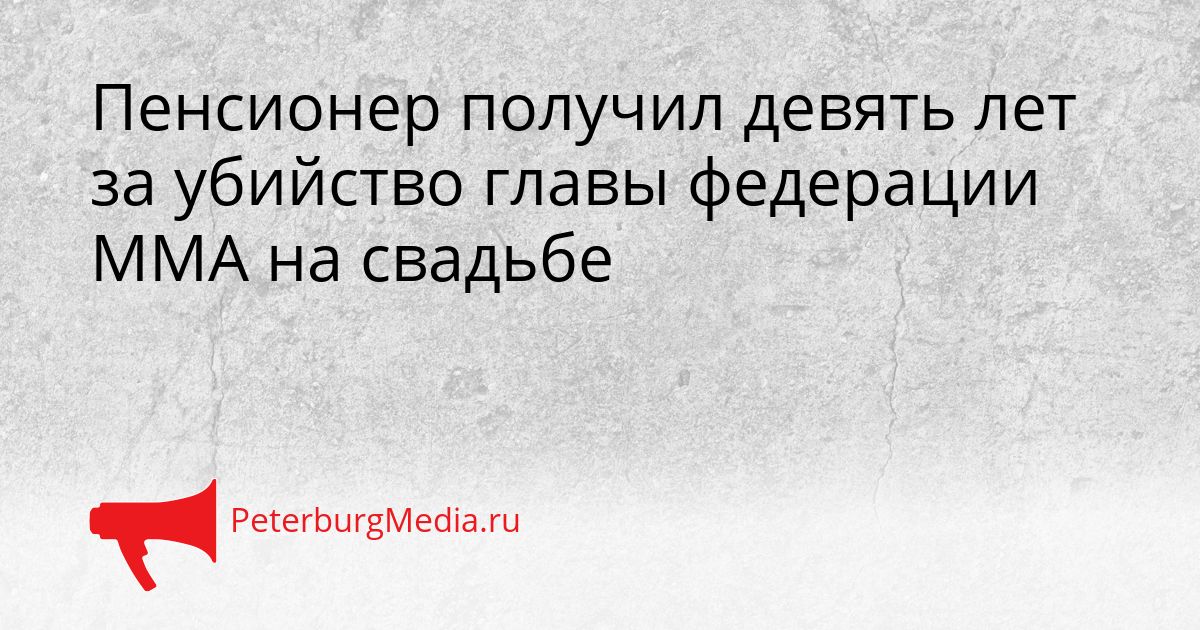 Пенсионер получил девять лет за убийство главы федерации ММА на свадьбе