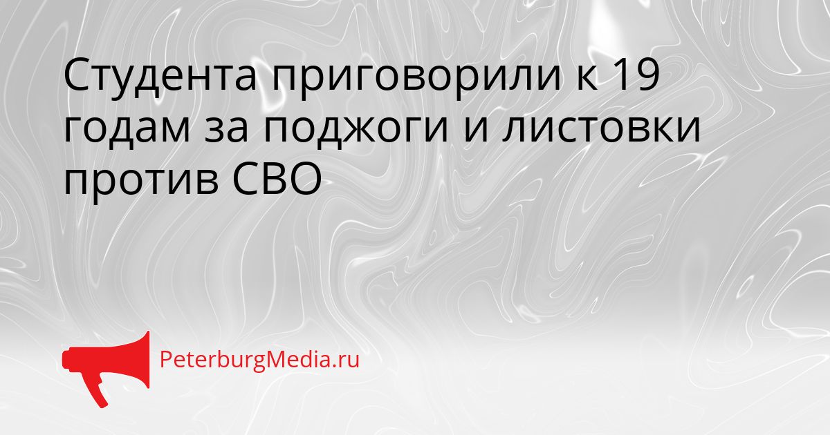Студента приговорили к 19 годам за поджоги и листовки против СВО