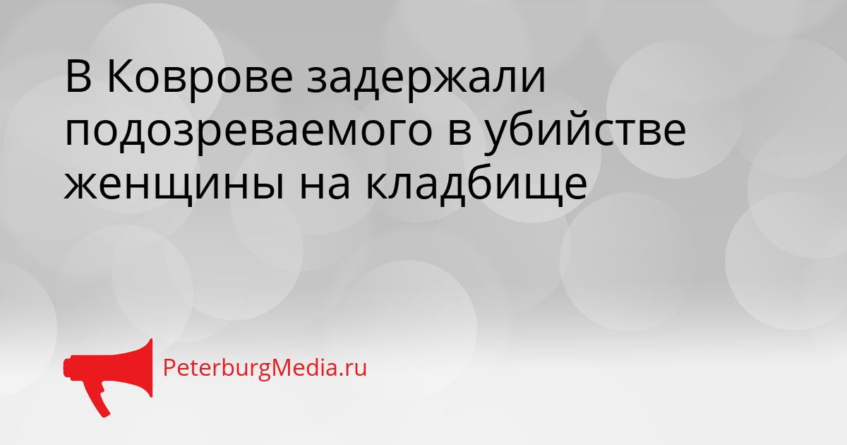 В Коврове задержали подозреваемого в убийстве женщины на кладбище