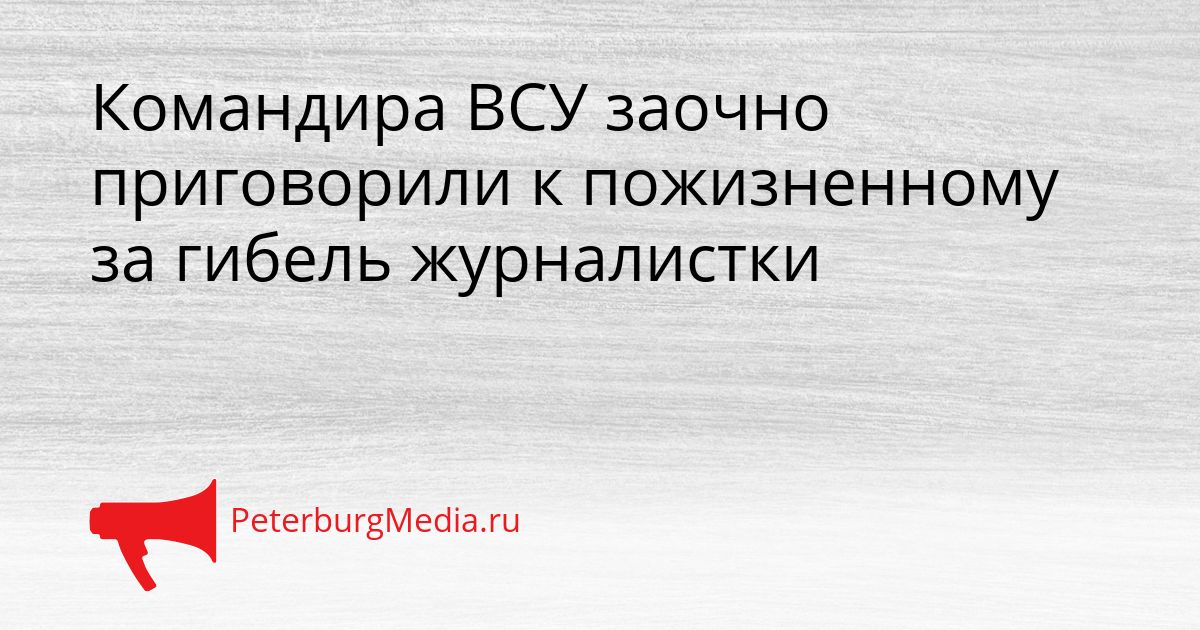 Командира ВСУ заочно приговорили к пожизненному за гибель журналистки