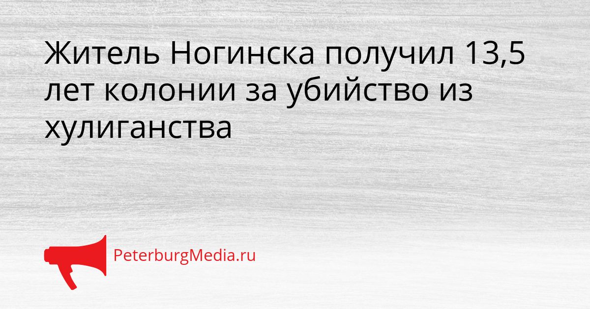 Житель Ногинска получил 13,5 лет колонии за убийство из хулиганства