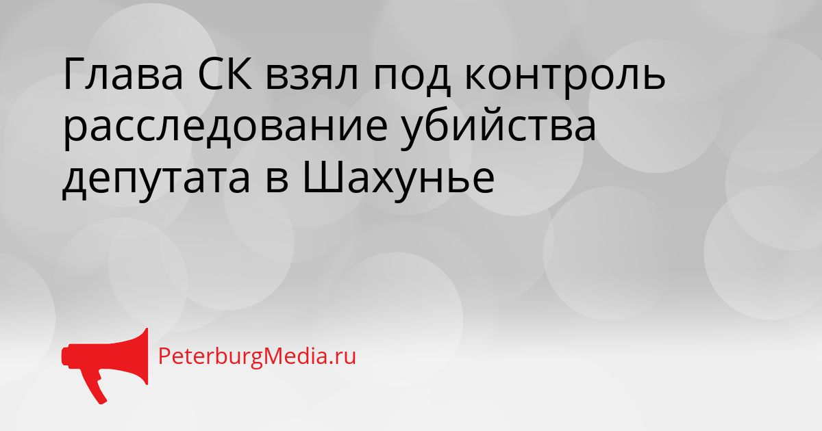 Глава СК взял под контроль расследование убийства депутата в Шахунье