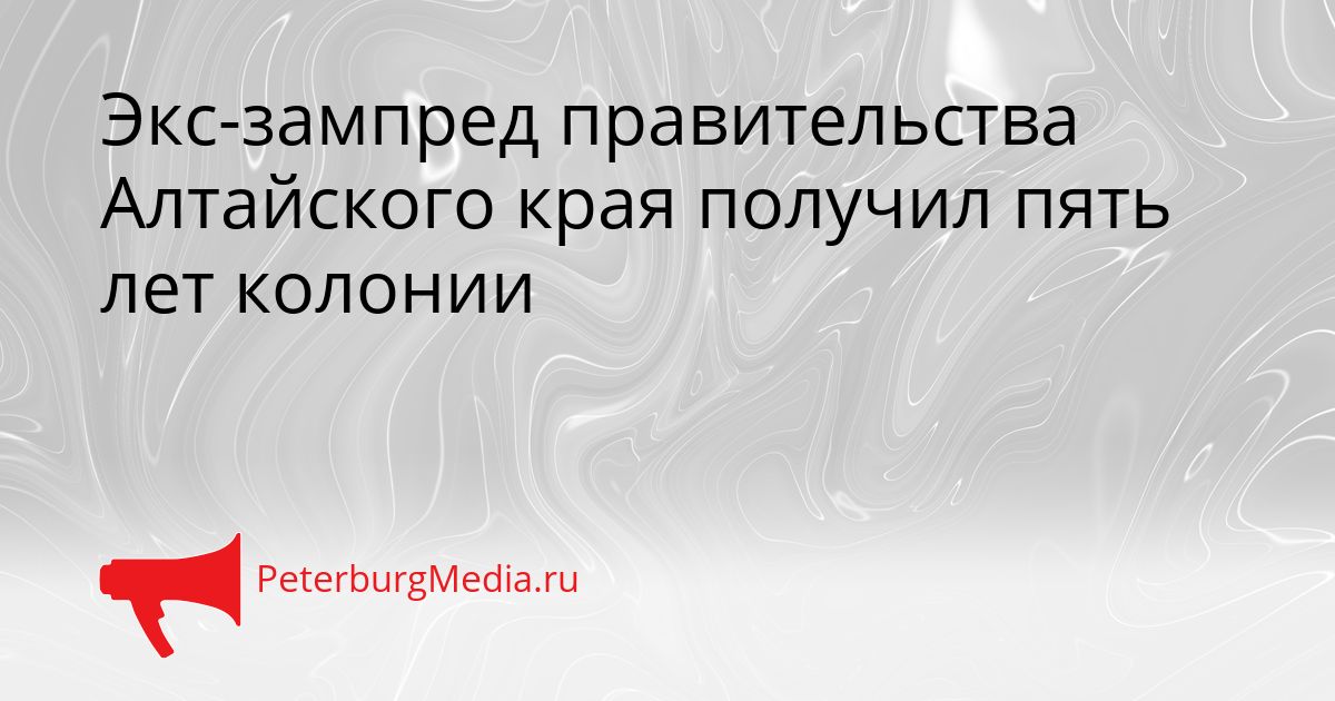 Экс-зампред правительства Алтайского края получил пять лет колонии