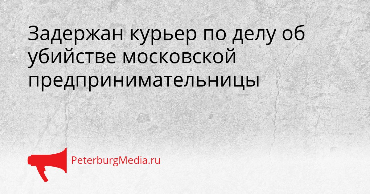 Задержан курьер по делу об убийстве московской предпринимательницы