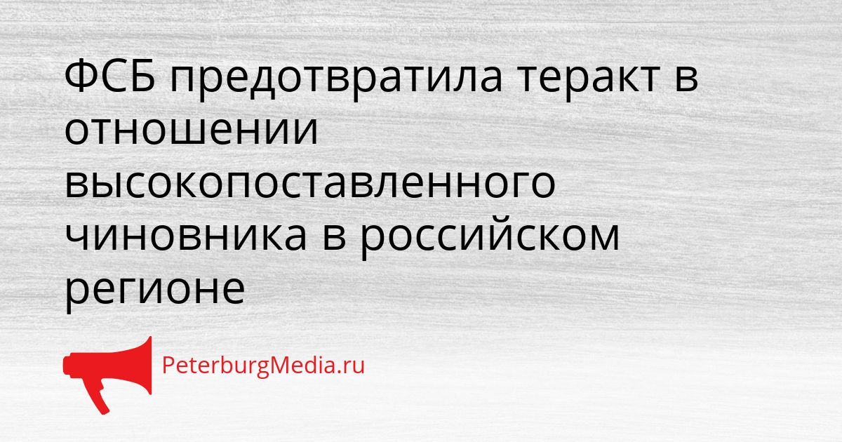 ФСБ предотвратила теракт в отношении высокопоставленного чиновника в российском регионе