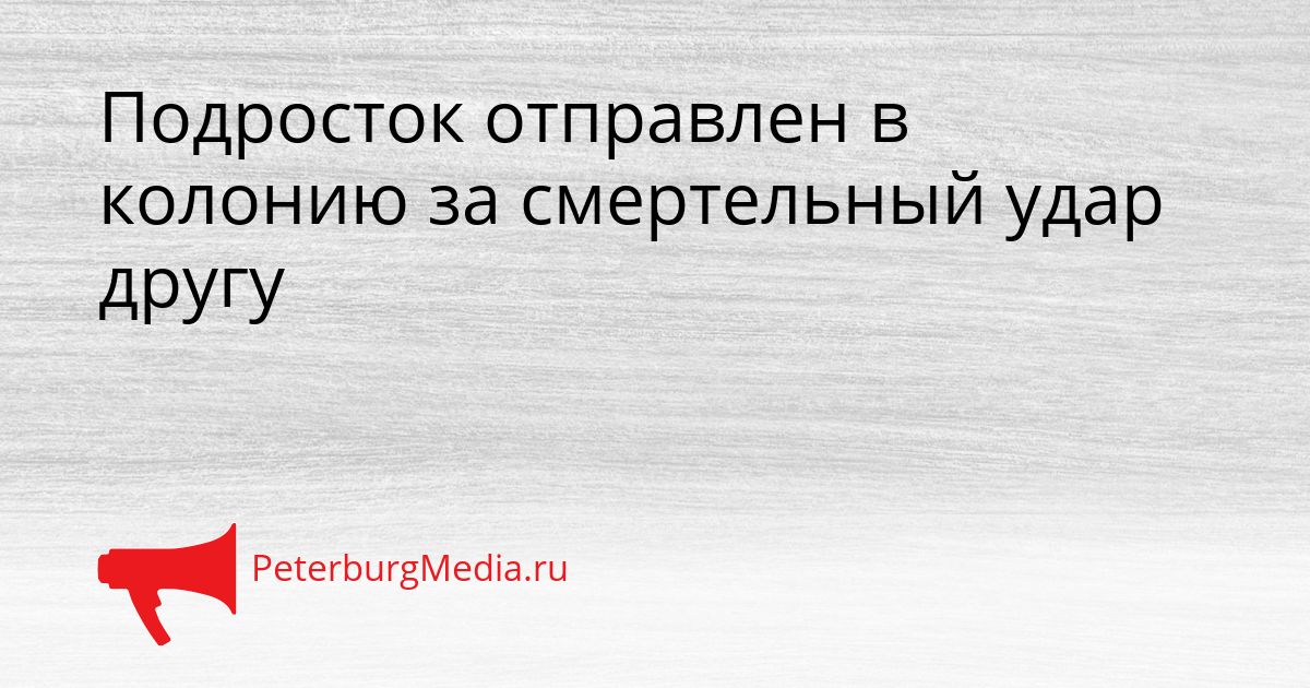 Подросток отправлен в колонию за смертельный удар другу
