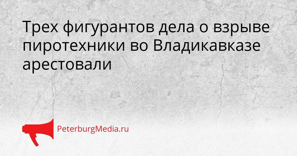 Трех фигурантов дела о взрыве пиротехники во Владикавказе арестовали