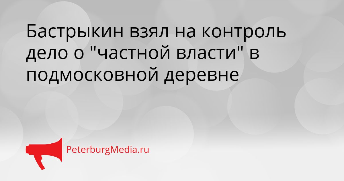 Бастрыкин взял на контроль дело о "частной власти" в подмосковной деревне