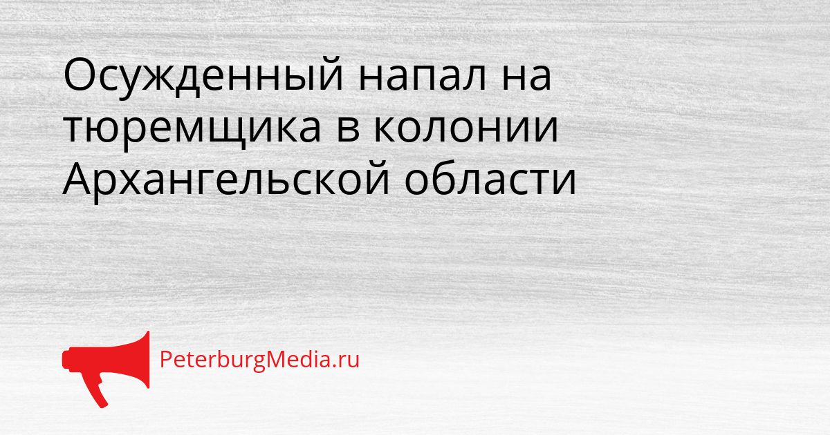 Осужденный напал на тюремщика в колонии Архангельской области Сгенерировано