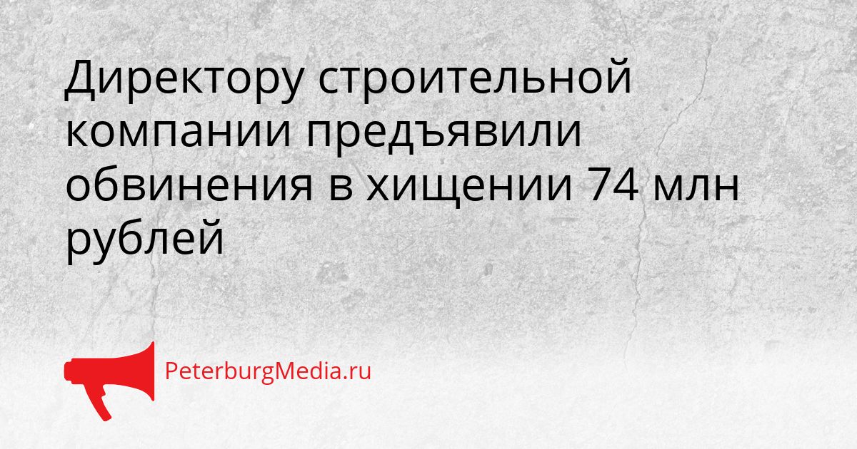 Директору строительной компании предъявили обвинения в хищении 74 млн рублей
