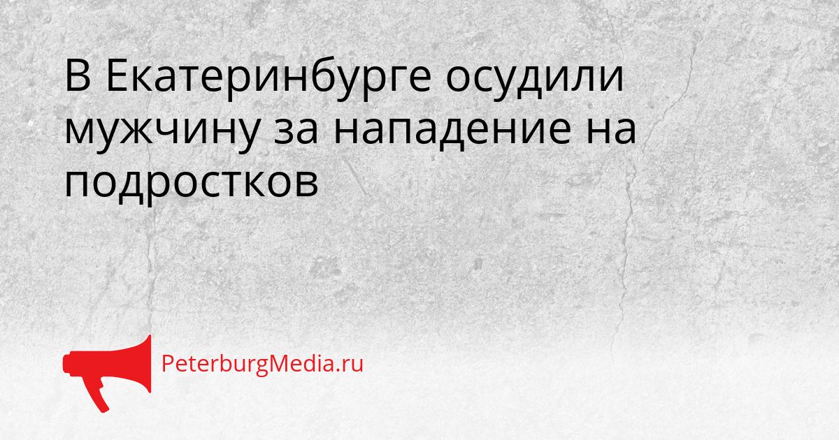 В Екатеринбурге осудили мужчину за нападение на подростков
