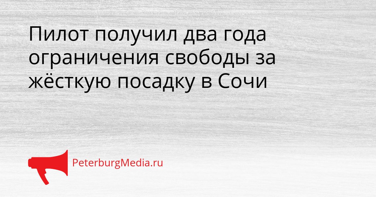 Пилот получил два года ограничения свободы за жёсткую посадку в Сочи