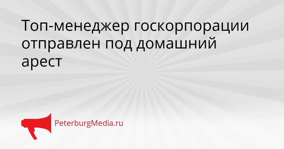 Топ-менеджер госкорпорации отправлен под домашний арест