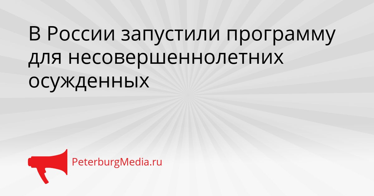 В России запустили программу для несовершеннолетних осужденных Сгенерировано