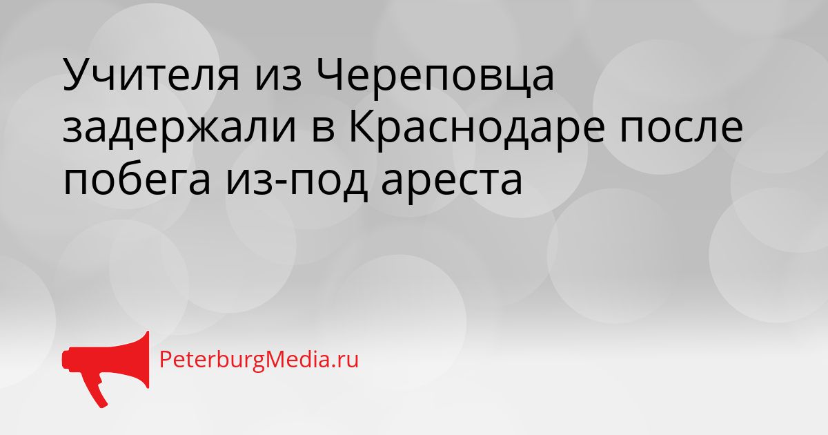 Учителя из Череповца задержали в Краснодаре после побега из-под ареста