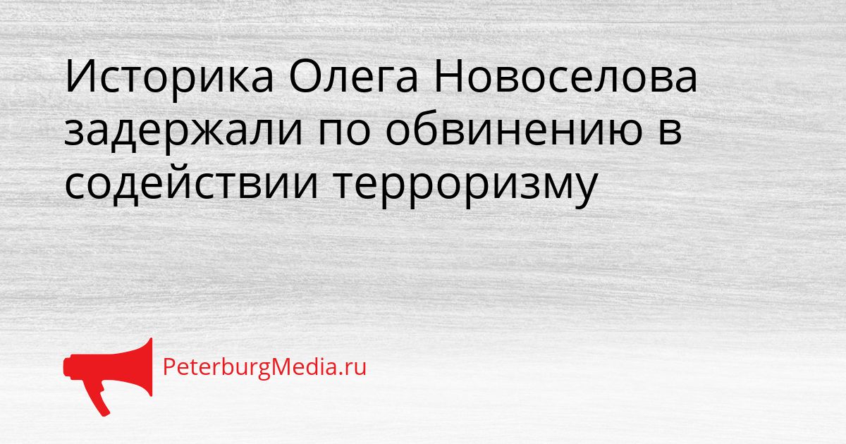 Историка Олега Новоселова задержали по обвинению в содействии терроризму