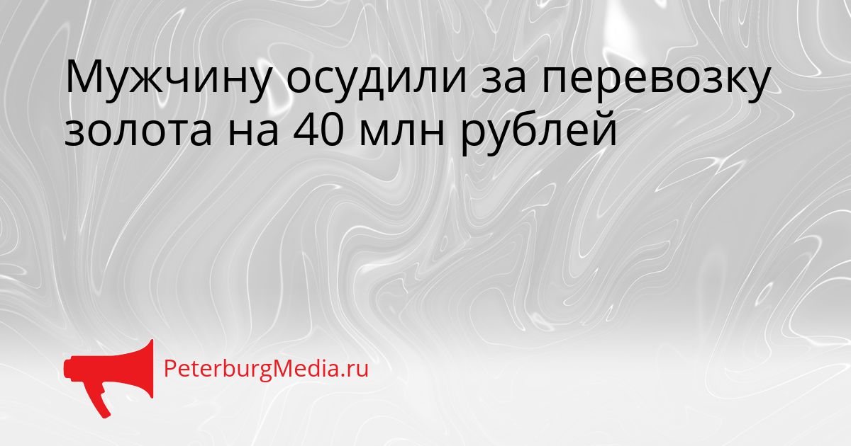 Мужчину осудили за перевозку золота на 40 млн рублей