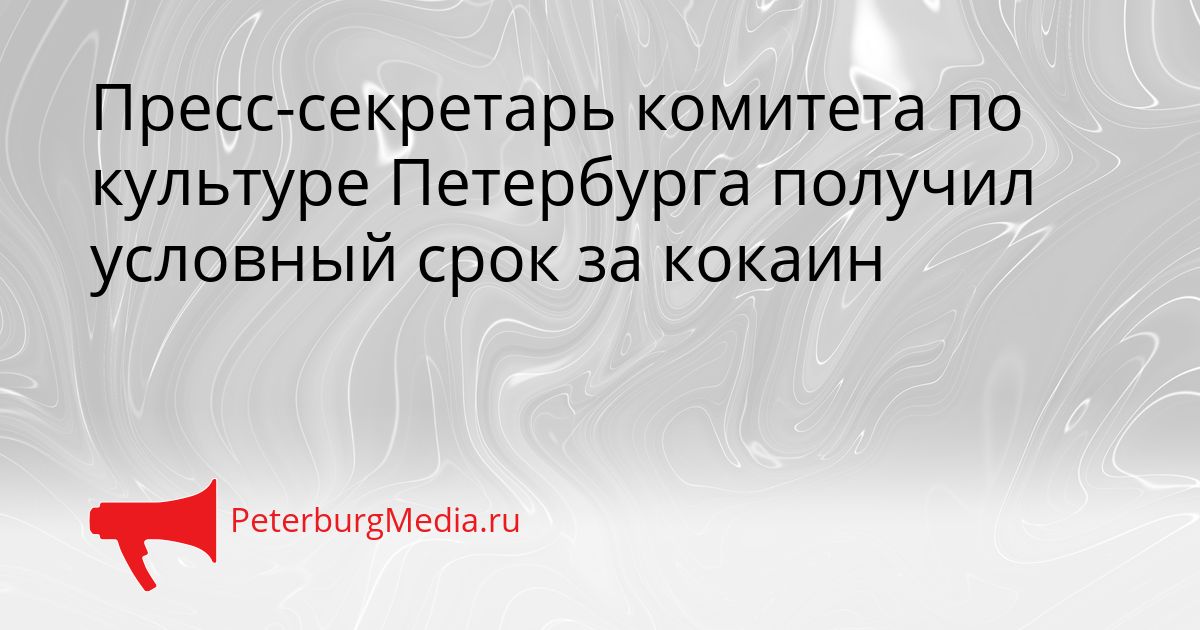 Пресс-секретарь комитета по культуре Петербурга получил условный срок за кокаин