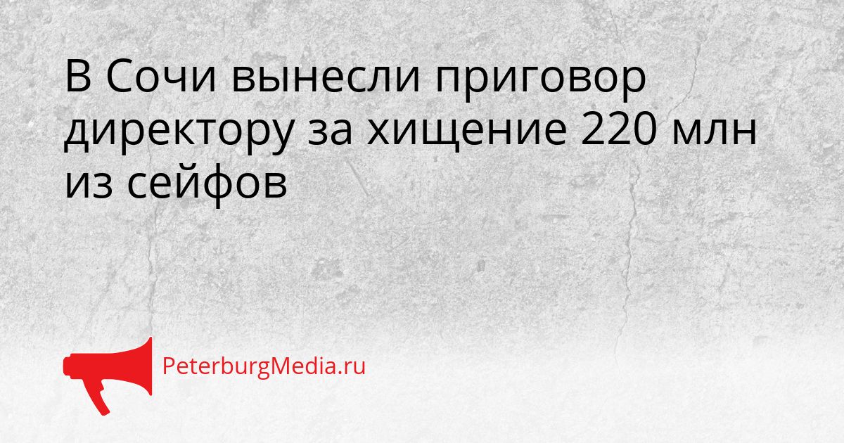 В Сочи вынесли приговор директору за хищение 220 млн из сейфов