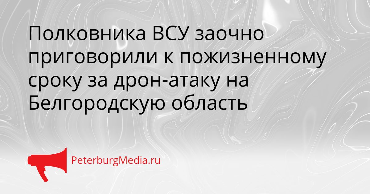 Полковника ВСУ заочно приговорили к пожизненному сроку за дрон-атаку на Белгородскую область