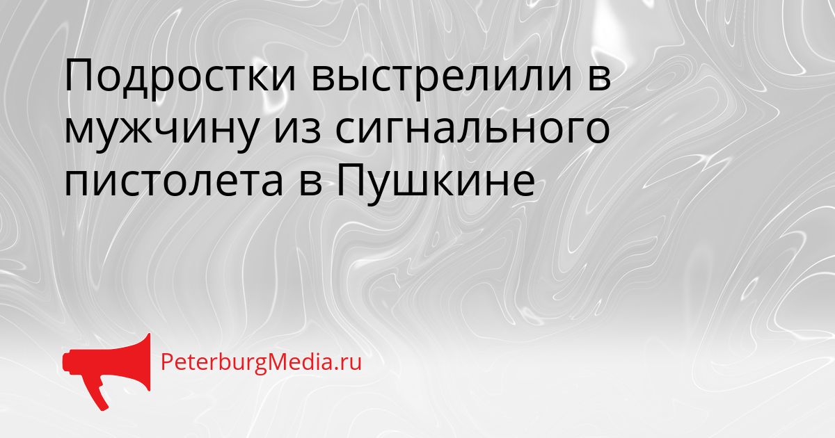 Подростки выстрелили в мужчину из сигнального пистолета в Пушкине Сгенерировано