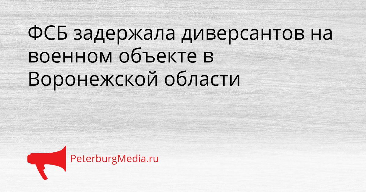 ФСБ задержала диверсантов на военном объекте в Воронежской области