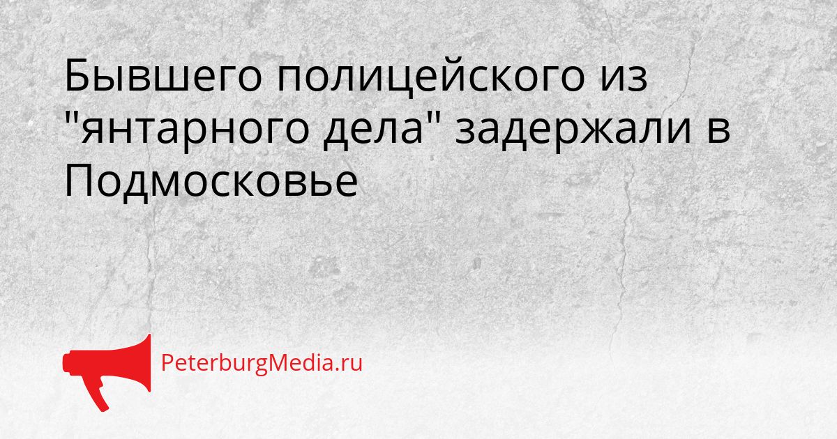 Бывшего полицейского из "янтарного дела" задержали в Подмосковье