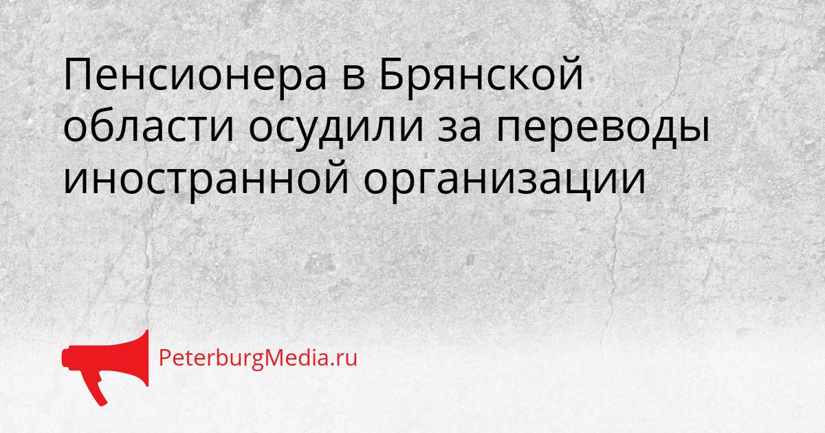 Пенсионера в Брянской области осудили за переводы иностранной организации